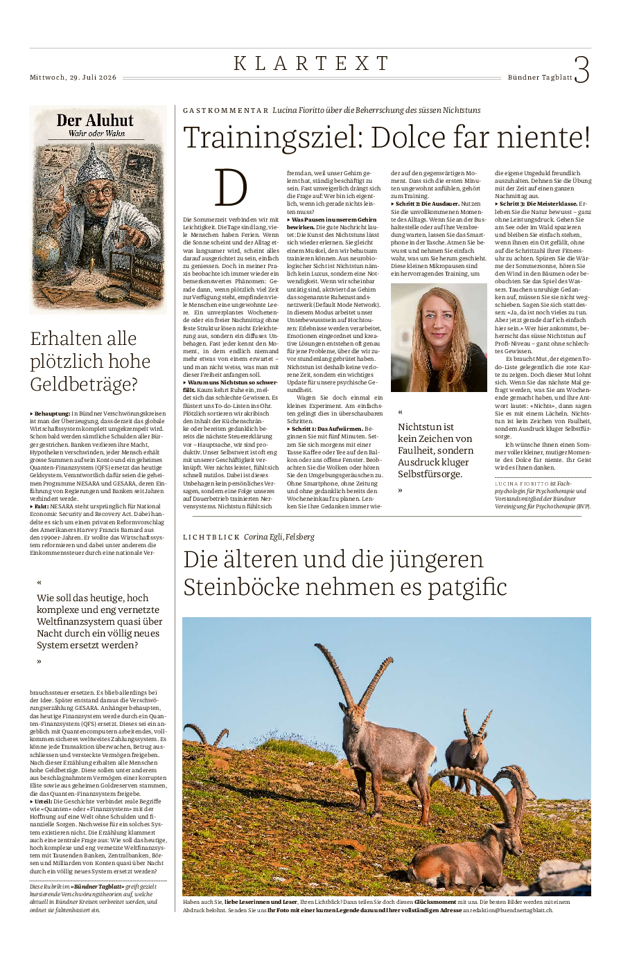 Gastkommentar Juli 2026 Gastkommentar Juli 2026